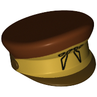 Lego Hat, Captain's Cap with Black Symbol and Gold Stripe Print (Naboo Security Guard)