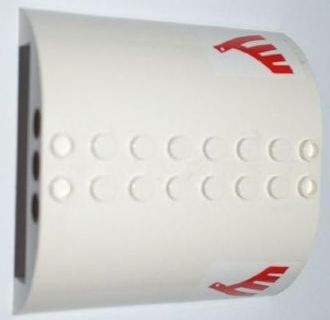 Lego Slope, Curved 8 x 8 x 2 Double with Red Airline Bird Pattern on Both Sides (Stickers) - Set 3182