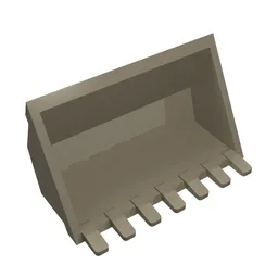 Construction Vehicle Bucket 3 x 6, 7 Hinge Teeth / Dark Tan