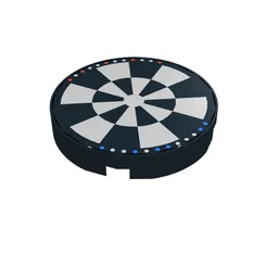 Tile Round 2 x 2 with Dejarik Hologameboard Print / Black