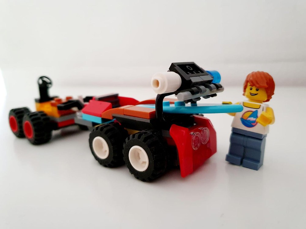 Lego Alternate build 30361+ 30369 - Mini Buggy with Surfboard trailer