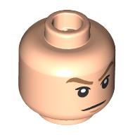 Lego Minifig Head Link, Medium Nougat Eyebrows Arched, Neutral / Screaming Print / Light Nougat
