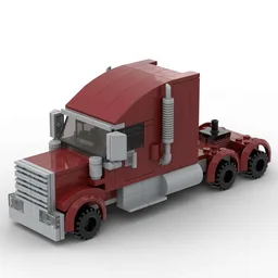 Classic dark red american truck with high roof