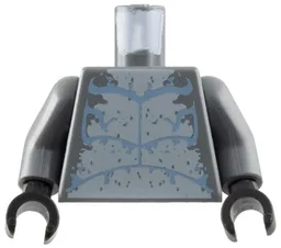 Torso Atlantis with Sand Blue Muscles Outline on Light Bluish Gray Background Pattern / Dark Bluish Gray Arms / Black Hands