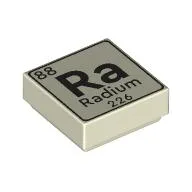 Tile 1 x 1 with Element Radium, '88 Ra Radium 226' Print