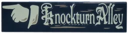 Tile 1 x 4 with Tan Pointing Hand and 'Knockturn Alley' Sign Pattern