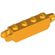 Lego Hinge Brick 1 x 4 Locking with 1 Finger Vertical End and 2 Fingers Vertical End, 7 Teeth / Bright Light Orange