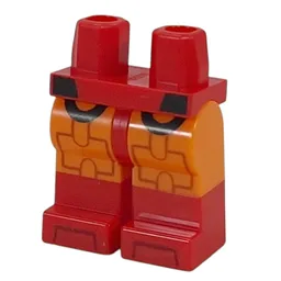 Hips with Orange Legs and Red Boots Pattern with Dark Orange Armor, Black Circles Print / Red