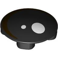Plate Round 2 x 2 with Rounded Bottom with White Circles / Eye Print