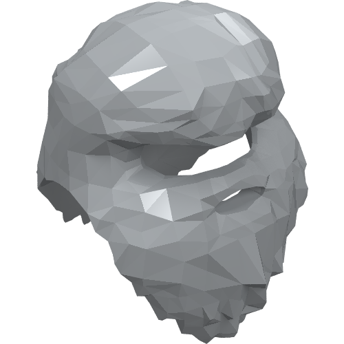 Lego Hair Long and Bushy with Full Beard / Light Bluish Gray