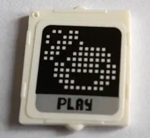 Glass for Window 1 x 2 x 2 Flat Front with Pixelated Stay Puft Logo and 'PLAY' Pattern (Sticker) - Set 75827