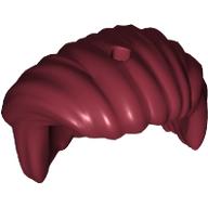 Lego Hair Swept to Right, Hard Plastic / Dark Red