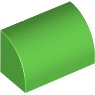 Lego Brick Curved 1 x 2 x 1 No Studs / Bright Green