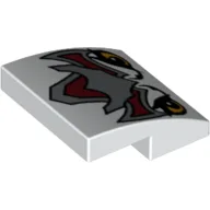 Brick Curved 2 x 2 x 2/3 with Wolf Legend Beast Eyes and Crest Print / White