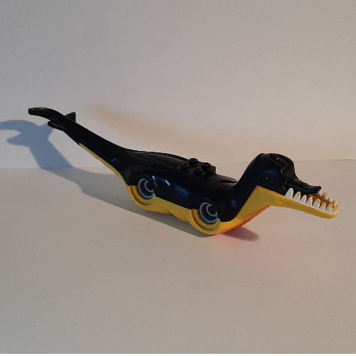 Lego Animal Body Part, Dinosaur, Raptor / Pteranodon Body, Black Top / Yellow