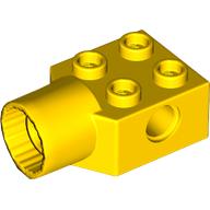 Lego Technic Brick Special 2 x 2 with Pin Hole, Rotation Joint Socket / Yellow