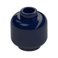 Minifig Head [Plain] [Hollow Stud] / Dark Blue