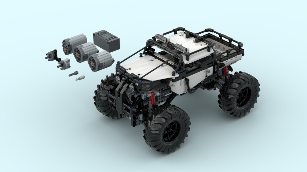 Lego 42099 rebuild with normal parts and PF motors (Buwizz)