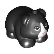 Animal, Guinea Pig with White/Dark Bluish Grey Face, Bright Pink Nose Print / Black