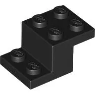 Bracket 3 x 2 x 1 1/3 with Bottom Stud Holder / Black