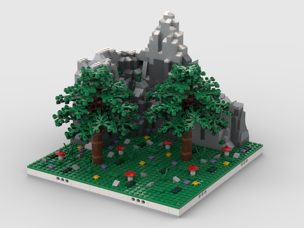 Lego Mountain with Forest