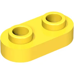 Plate Special 1 x 2 Rounded with 2 Open Studs / Yellow