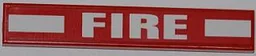 Tile 1 x 6 with 2 White Rectangles and White 'FIRE' Pattern (Sticker) - Set 7213