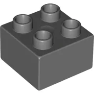 Duplo Brick 2 x 2 / Dark Bluish Gray