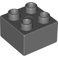 Lego Duplo Brick 2 x 2 / Dark Bluish Gray