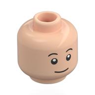 Lego Minifig Head Tintin, Small Black Eyebrows, Eyes, Smile/Surprised / Light Nougat