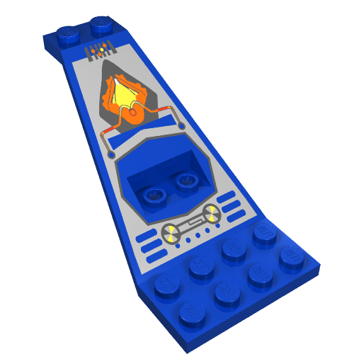 Lego Wing Plate Bi-level 8 x 4 and 2 x 3 1/3 Up with Silver/Orange/Black UFO Logo Print