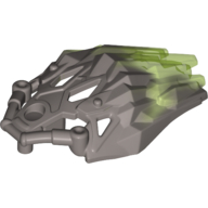 Lego Large Figure Armor, Crystal with Marbled Trans-Bright Green Pattern / Flat Silver