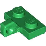 Hinge Plate 1 x 2 Locking with 1 Finger on Side, with Groove / Green