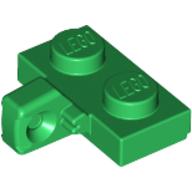 Lego Hinge Plate 1 x 2 Locking with 1 Finger on Side, with Groove / Green