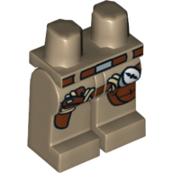 Lego Hips and Dark Tan Legs with Gunbelt and Compass Print / Dark Tan