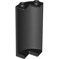 Cylinder Quarter 2 x 2 x 5 (Wall) / Black
