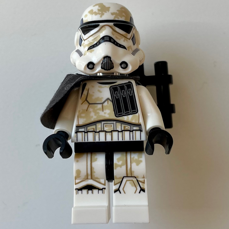 Lego Sandtrooper, Black Pauldron, Neck Bracket with Double Stud, Open Mouth