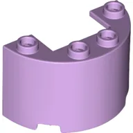 Cylinder Half 2 x 4 x 2 with 1 x 2 Cutout / Lavender