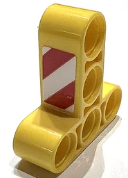 Technic, Liftarm, Modified T-Shape Thick 3 x 3 with Red and White Danger Stripes Pattern Side A (Sticker) - Set 42097