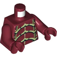 Torso Galaxy Squad Buggoid with Olive Green, Yellowish Green and Black Exoskeleton Print, Dar Red Arms and Hands / Dark Red