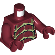 Lego Torso Galaxy Squad Buggoid with Olive Green, Yellowish Green and Black Exoskeleton Print, Dar Red Arms and Hands / Dark Red