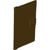Lego Door 1 x 4 x 6 Smooth with Chamfered Handle Plinth / Dark Brown