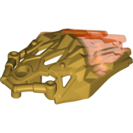 Lego Large Figure Armor, Crystal with Marbled Trans-Neon Orange Pattern / Pearl Gold