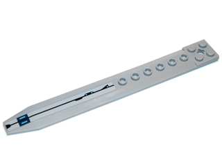 Lego Plate, Modified 2 x 16 with Angled Side Extensions and Axle Hole (Rotor Blade) with Black Mechanical Lines Pattern Model Right (Sticker) - Set 75013