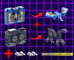 Lego Transformers Soundwave 10358 Tape Minions Howlback + Garboil MOC
