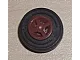 Wheel 8mm D. x 6mm with Black Tire 14mm D. x 4mm Smooth Small Single (4624 / 3139) / Reddish Brown