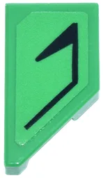 Tile, Modified 1 x 2 Wedge Left with Black Angled Line and Triangle Pattern (Pokémon Earth Badge) (Sticker) - Set 40892