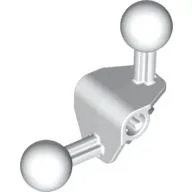 Large Figure Skeletal, Limb, Angular 90°, 4 x 4 x 2 with 2 Ball Joints, and Axle Hole / White