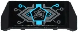 Vehicle, Spoiler with Bar Handle with Silver and Medium Azure Circuitry, Ultra Agents Logo Horizontal Pattern (Sticker) - Set 70167