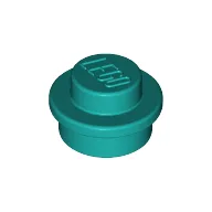 Plate Round 1 x 1 with Solid Stud / Dark Turquoise